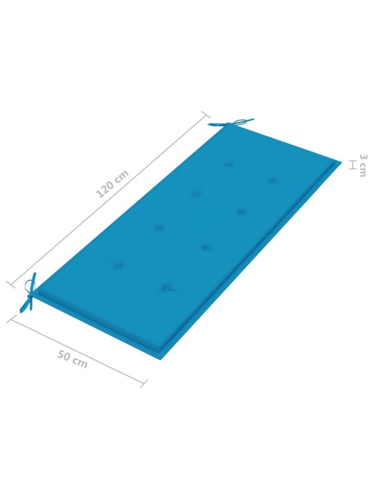 Skládací zahradní lavice s poduškou 118 cm bambus