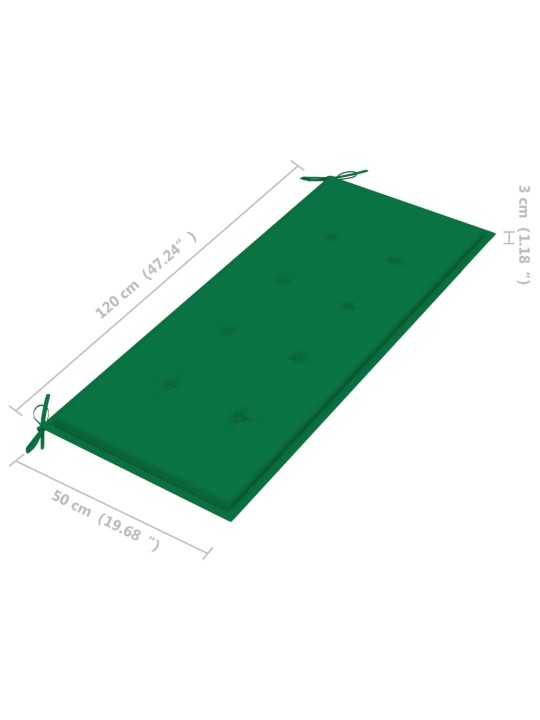 Skládací zahradní lavice s poduškou 118 cm bambus