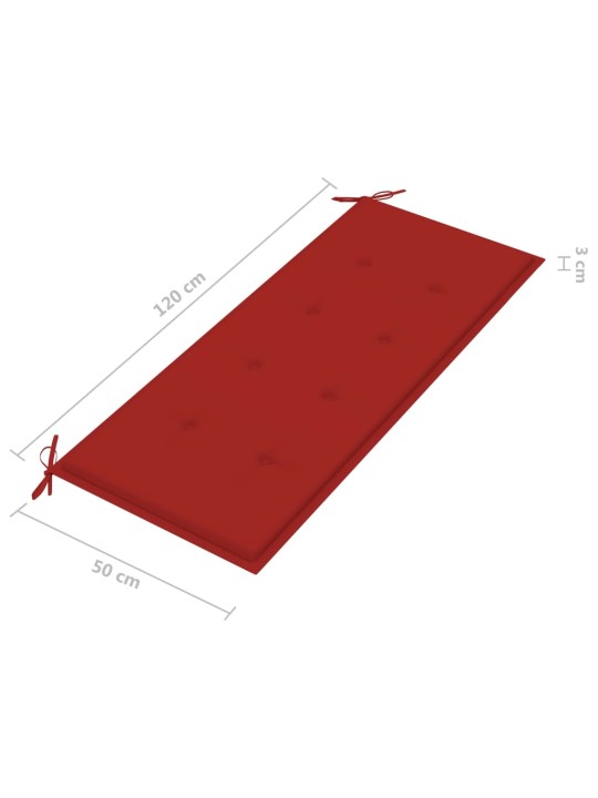 Skládací zahradní lavice s poduškou 118 cm bambus