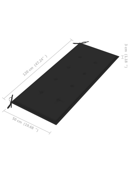 Skládací zahradní lavice s poduškou 118 cm bambus