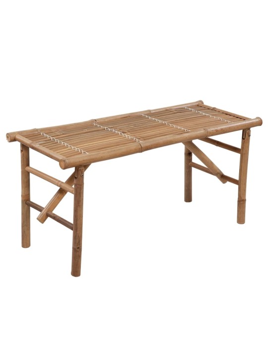 Skládací zahradní lavice s poduškou 118 cm bambus