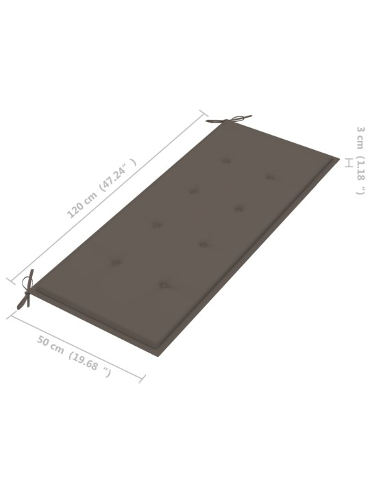 Skládací zahradní lavice s poduškou 118 cm bambus