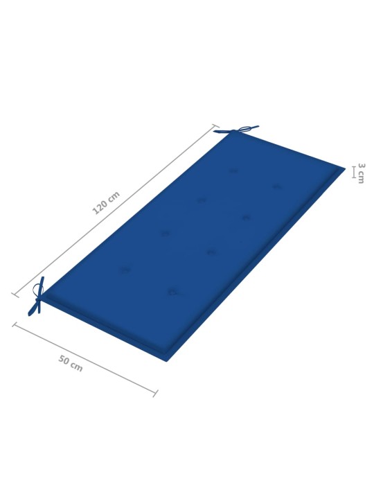 Skládací zahradní lavice s poduškou 118 cm bambus