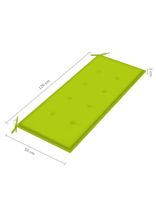 Skládací zahradní lavice s poduškou 118 cm bambus