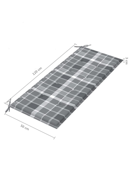Skládací zahradní lavice s poduškou 118 cm bambus