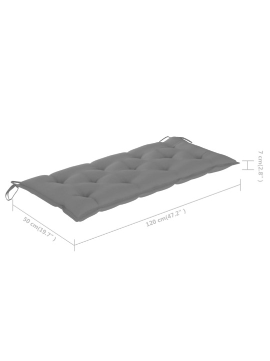 Skládací zahradní lavice s poduškou 118 cm bambus