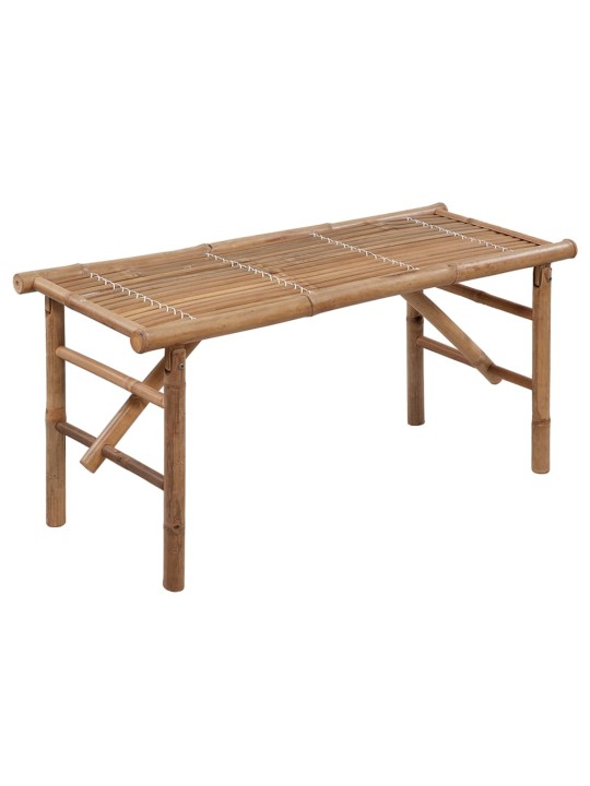 Skládací zahradní lavice s poduškou 118 cm bambus