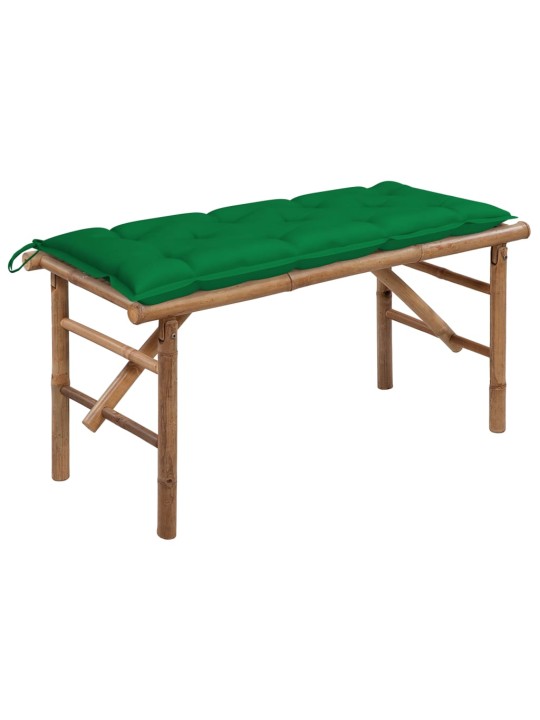 Skládací zahradní lavice s poduškou 118 cm bambus