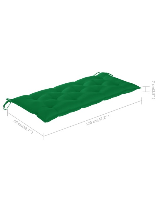 Skládací zahradní lavice s poduškou 118 cm bambus