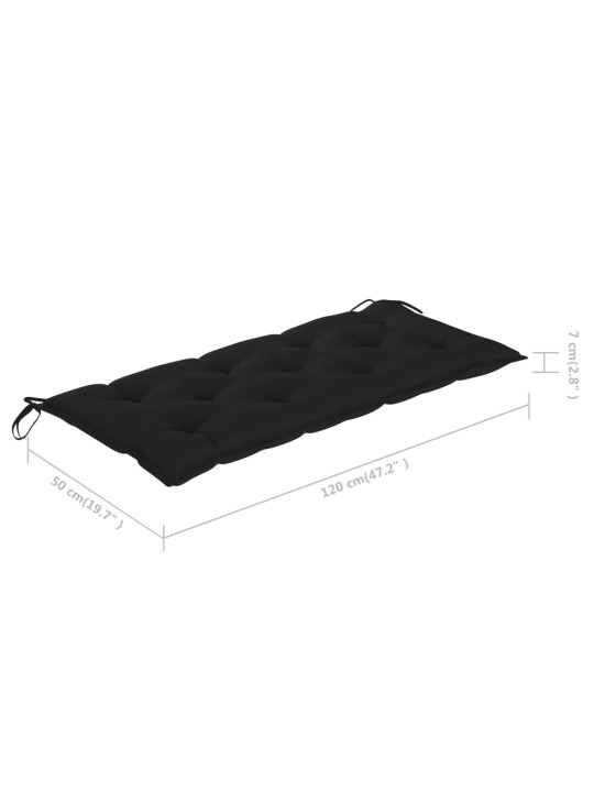 Skládací zahradní lavice s poduškou 118 cm bambus