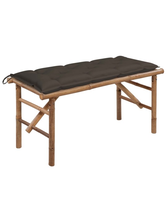 Skládací zahradní lavice s poduškou 118 cm bambus