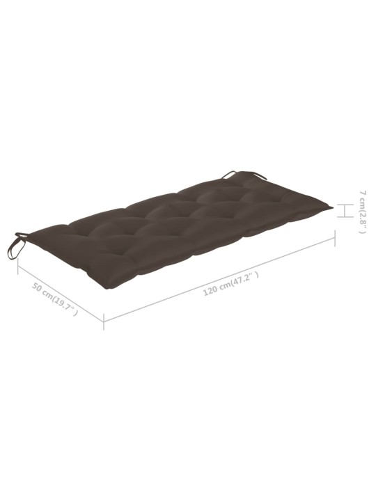 Skládací zahradní lavice s poduškou 118 cm bambus