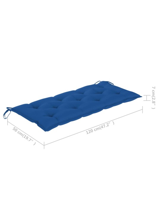 Skládací zahradní lavice s poduškou 118 cm bambus