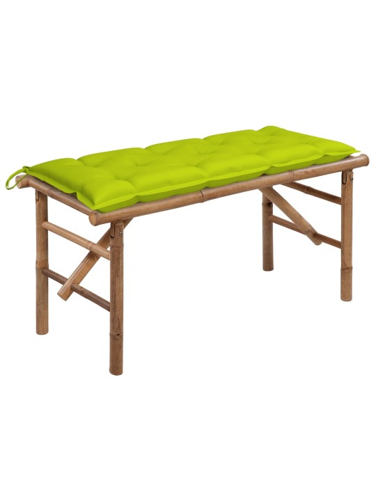 Skládací zahradní lavice s poduškou 118 cm bambus
