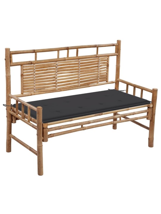 Zahradní lavice s poduškou 120 cm bambus
