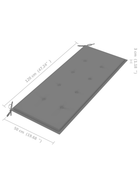 Zahradní lavice s poduškou 120 cm bambus