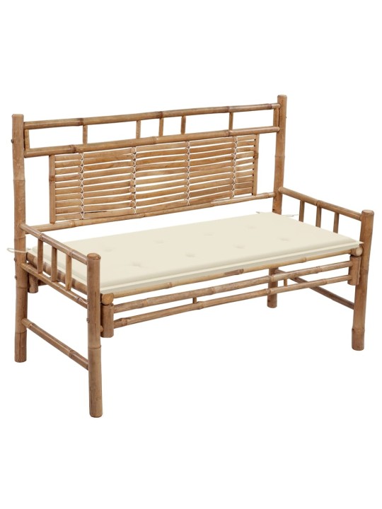 Zahradní lavice s poduškou 120 cm bambus