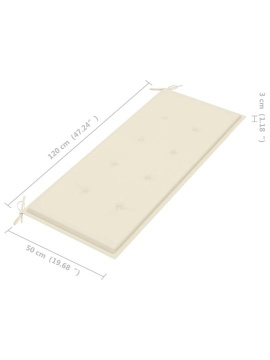 Zahradní lavice s poduškou 120 cm bambus