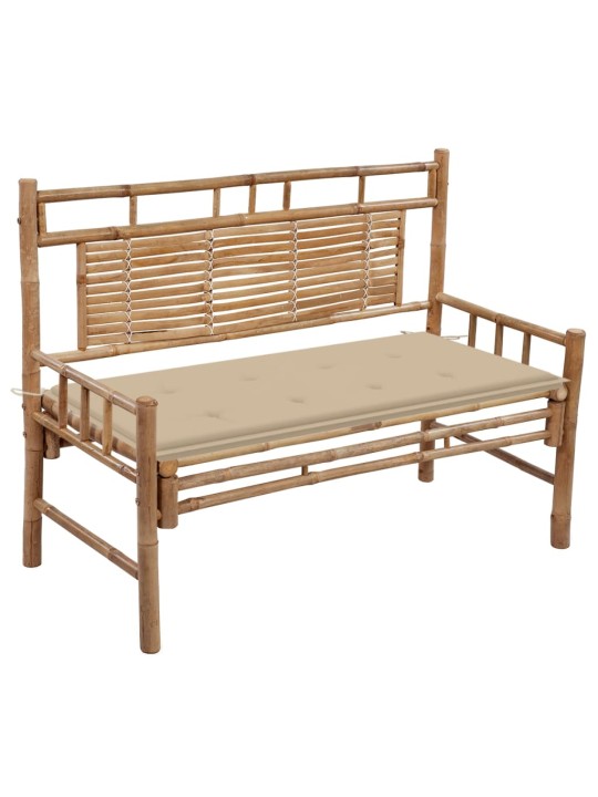 Zahradní lavice s poduškou 120 cm bambus