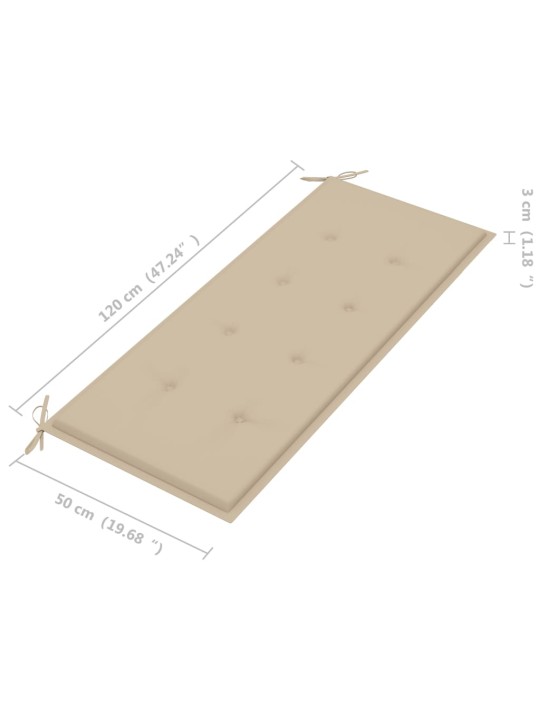 Zahradní lavice s poduškou 120 cm bambus