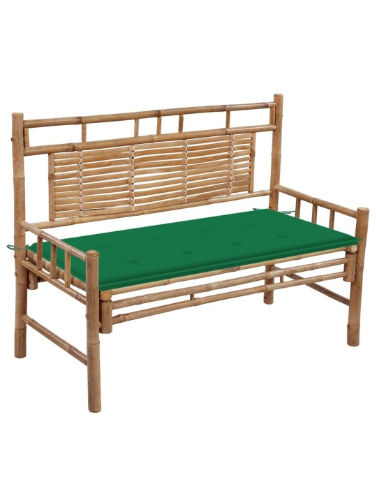 Zahradní lavice s poduškou 120 cm bambus