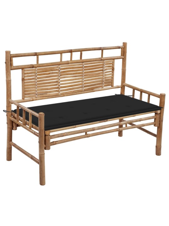 Zahradní lavice s poduškou 120 cm bambus