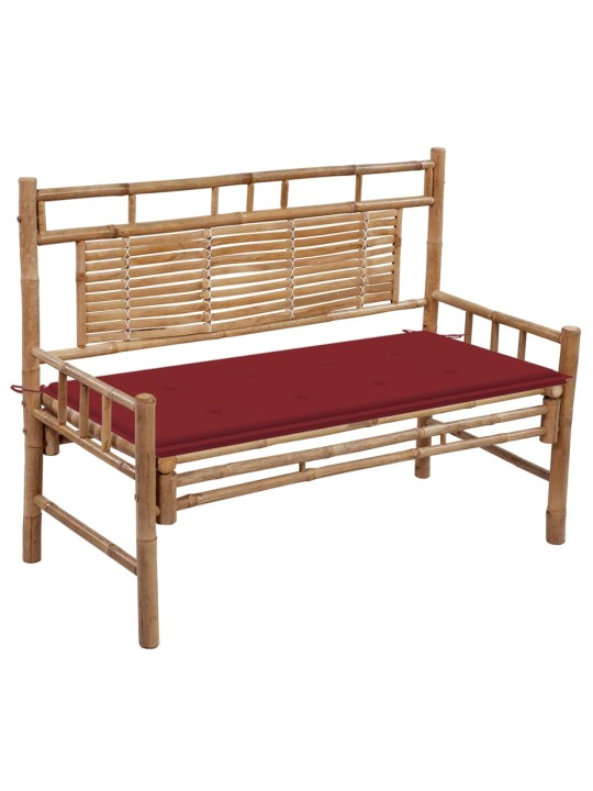 Zahradní lavice s poduškou 120 cm bambus