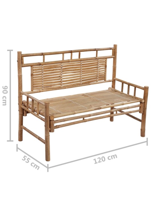 Zahradní lavice s poduškou 120 cm bambus