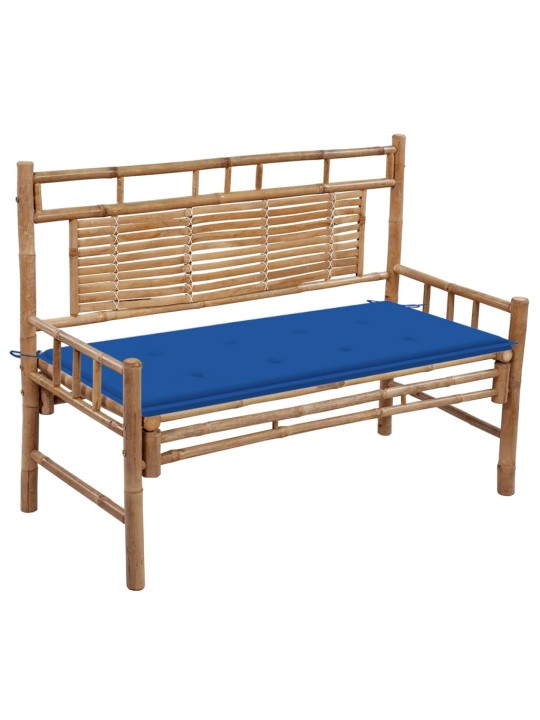 Zahradní lavice s poduškou 120 cm bambus