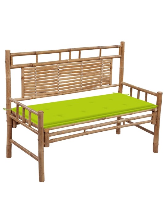 Zahradní lavice s poduškou 120 cm bambus