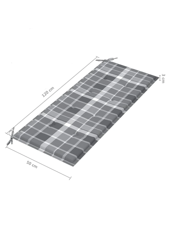 Zahradní lavice s poduškou 120 cm bambus