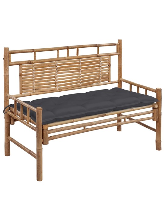 Zahradní lavice s poduškou 120 cm bambus