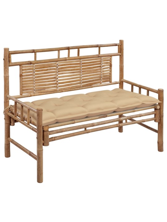 Zahradní lavice s poduškou 120 cm bambus