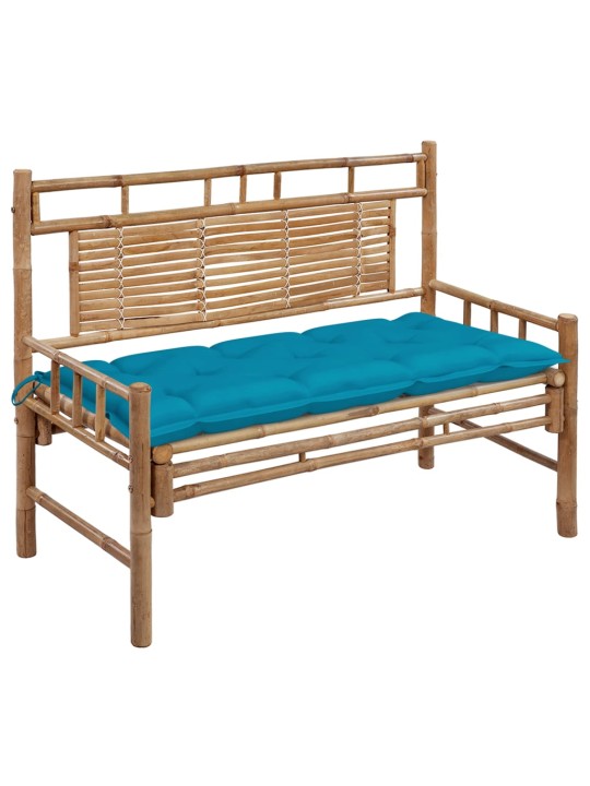 Zahradní lavice s poduškou 120 cm bambus