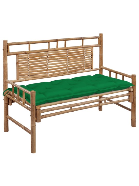 Zahradní lavice s poduškou 120 cm bambus