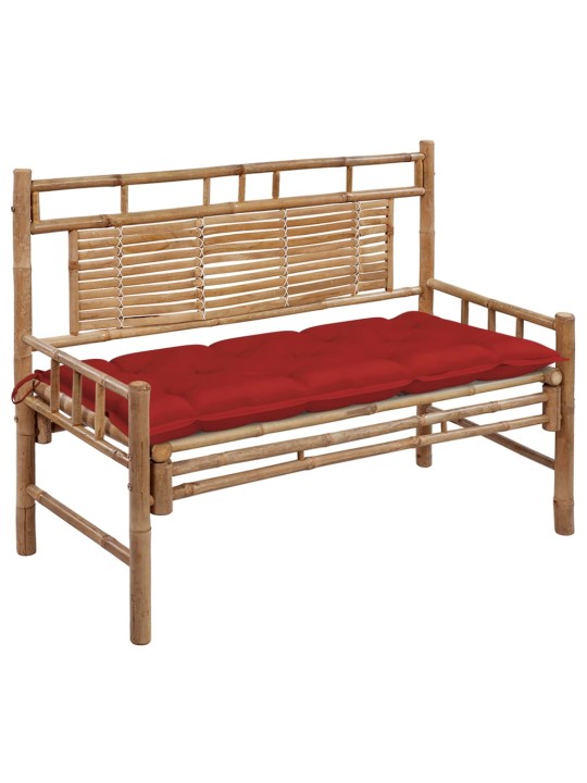 Zahradní lavice s poduškou 120 cm bambus