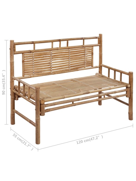 Zahradní lavice s poduškou 120 cm bambus