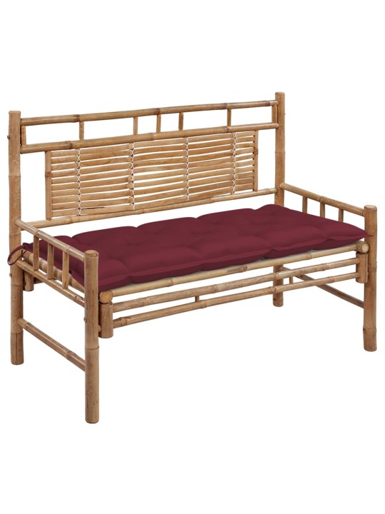 Zahradní lavice s poduškou 120 cm bambus