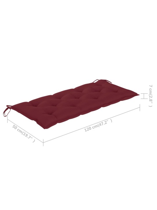 Zahradní lavice s poduškou 120 cm bambus