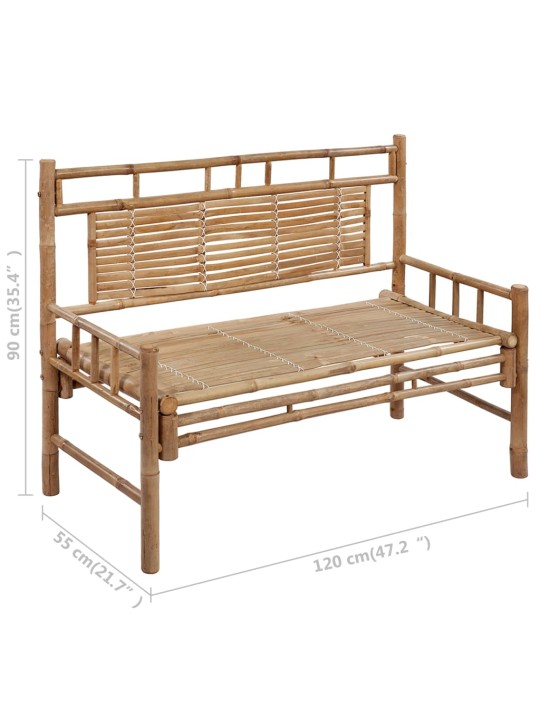 Zahradní lavice s poduškou 120 cm bambus