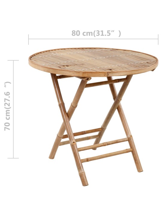 5dílný skládací zahradní jídelní set s poduškami bambus