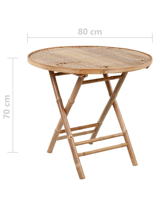 5dílný skládací zahradní jídelní set s poduškami bambus