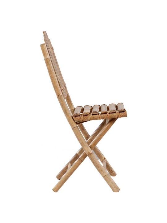 5dílný skládací zahradní jídelní set s poduškami bambus