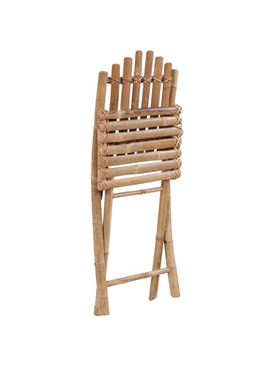 5dílný skládací zahradní jídelní set s poduškami bambus