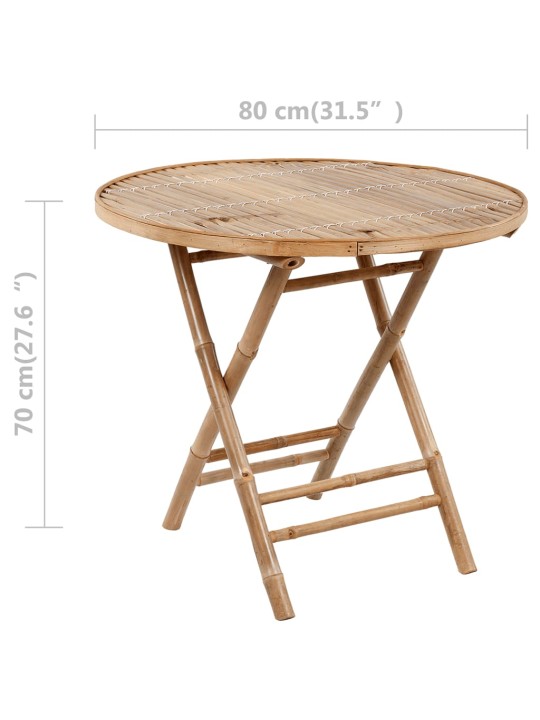 5dílný skládací zahradní jídelní set s poduškami bambus