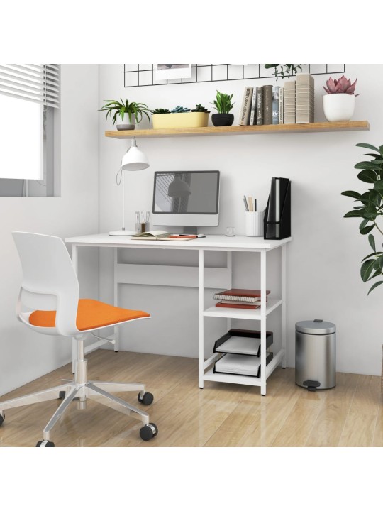 PC stůl bílý 105 x 55 x 72 cm MDF a kov