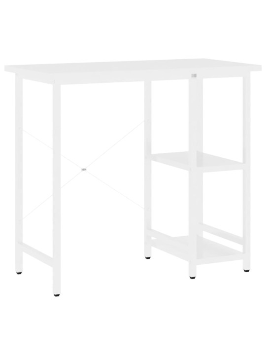 PC stůl bílý 80 x 40 x 72 cm MDF a kov