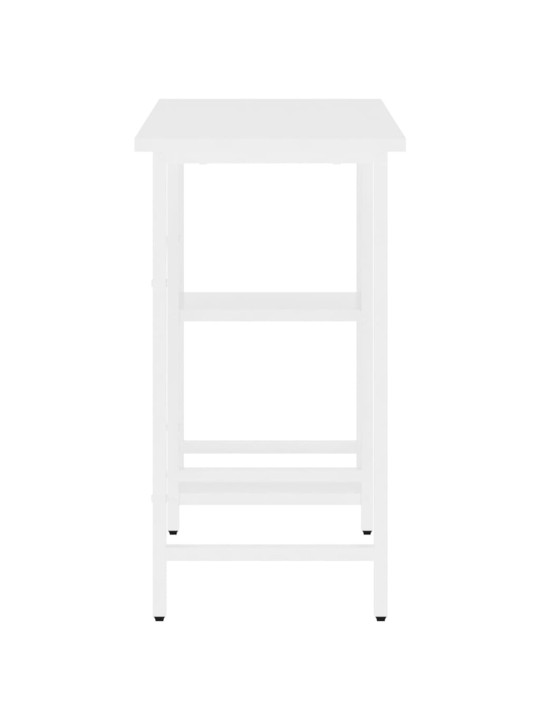 PC stůl bílý 80 x 40 x 72 cm MDF a kov
