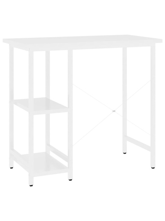 PC stůl bílý 80 x 40 x 72 cm MDF a kov