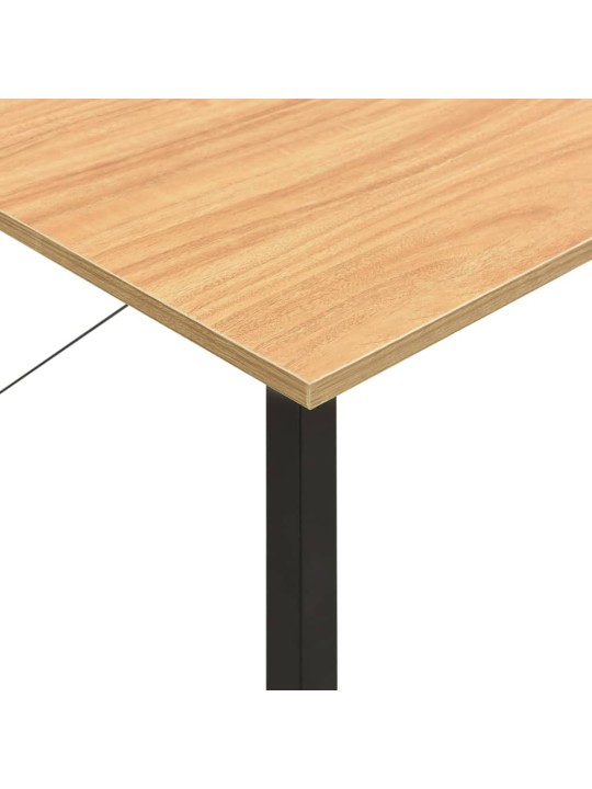 PC stůl černý a světlý dub 80 x 40 x 72 cm MDF a kov